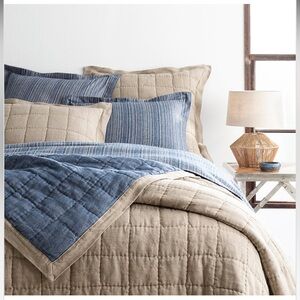 New Pine Cone Hill Holden Linen King quilt - Annie Selke